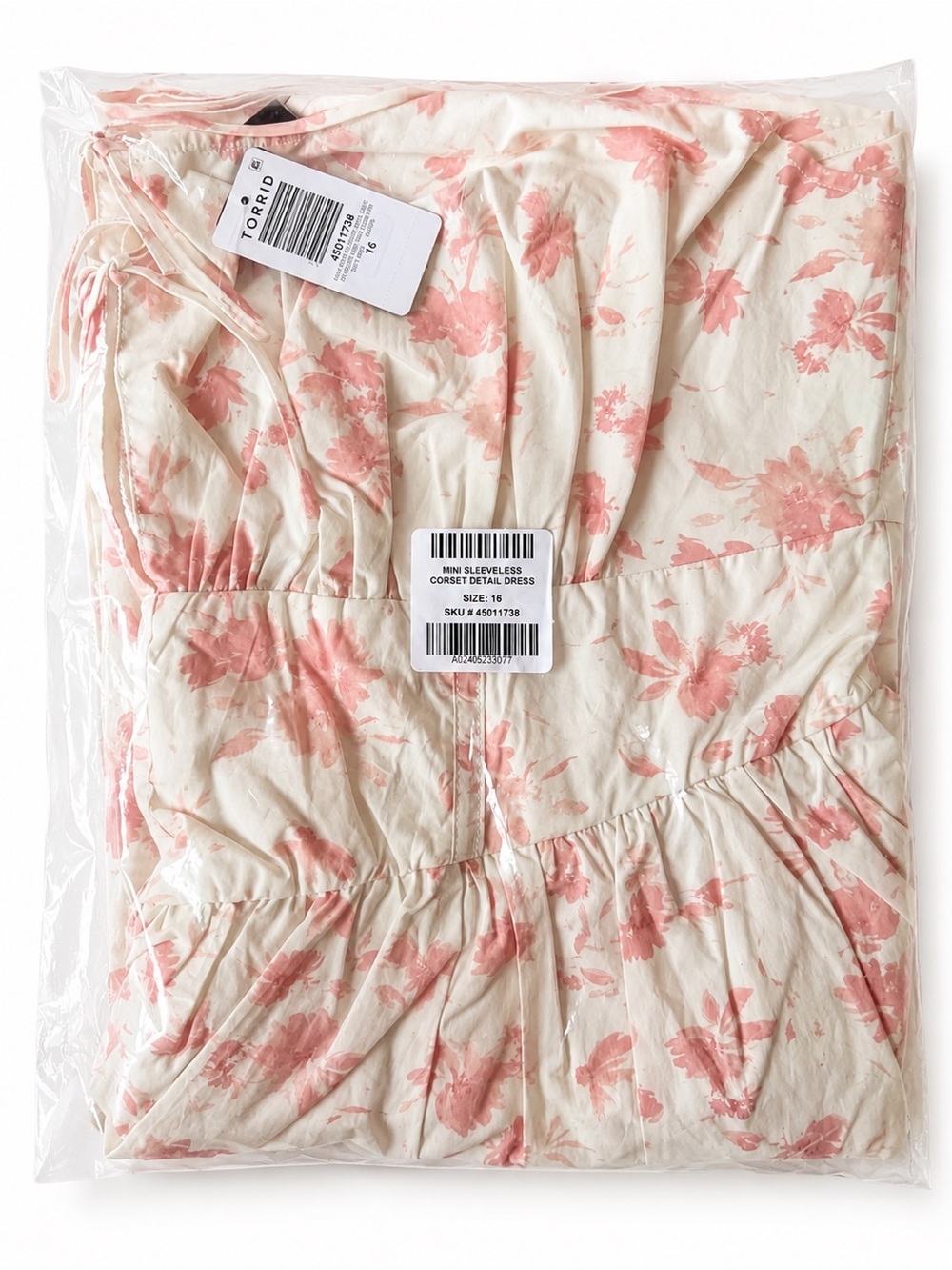 Torrid White Cotton & Pink Floral Corset Bodice Sleeveless Boho Dress, 1X, NWT! - Picture 13 of 16